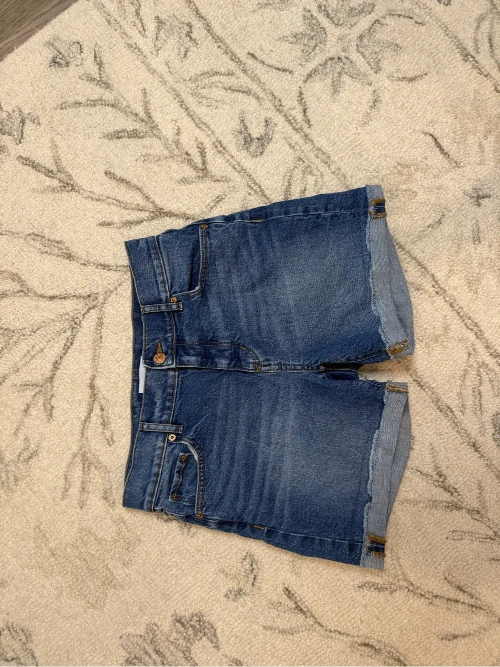 LOFT Mid-Rise Rolled Cuff Denim Shorts Size 24/00 Blue